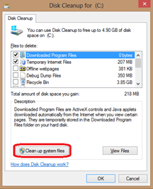 Windows 7 Disk Cleanup Settings